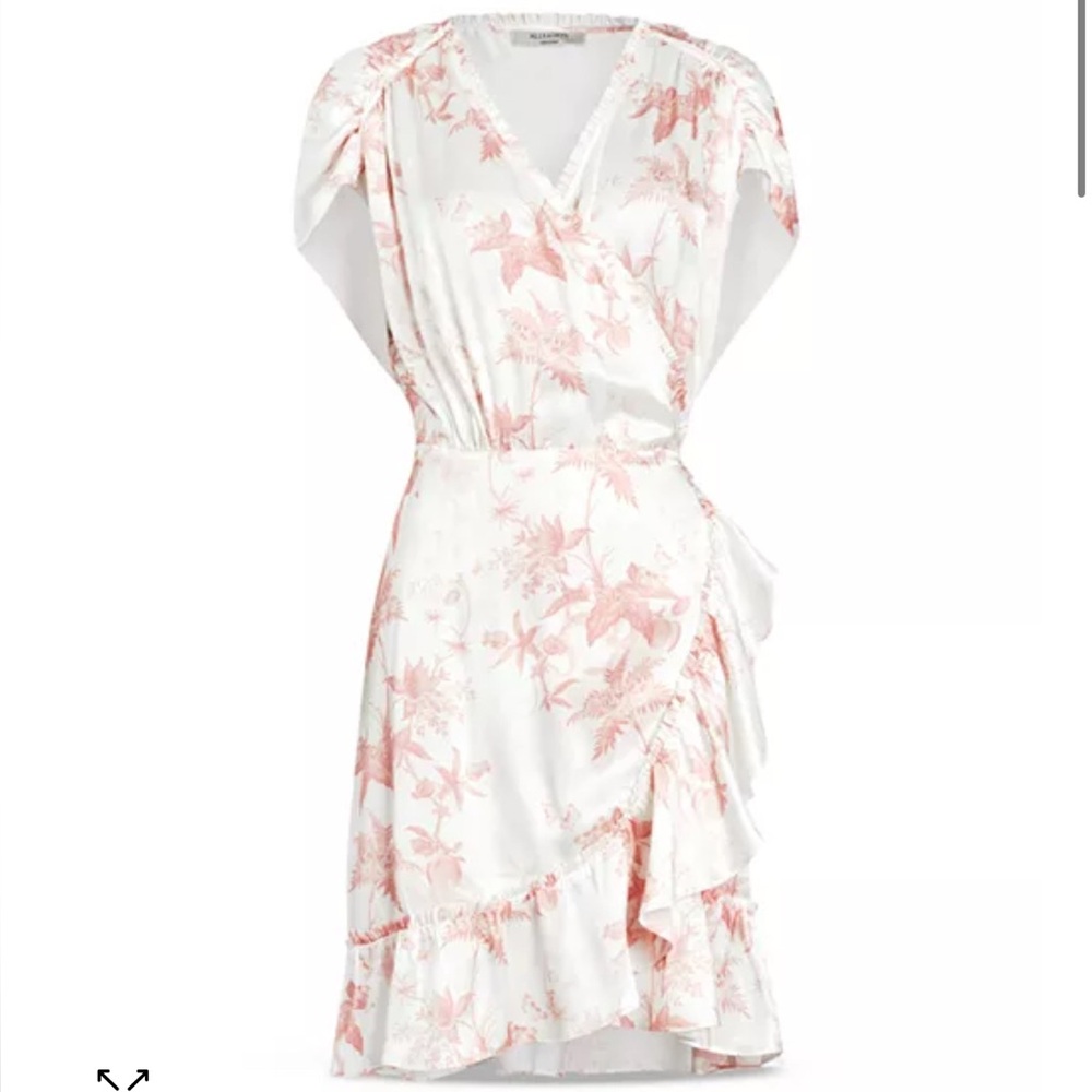 All Saints Zini Evolution Leaf Print Dress  size 0